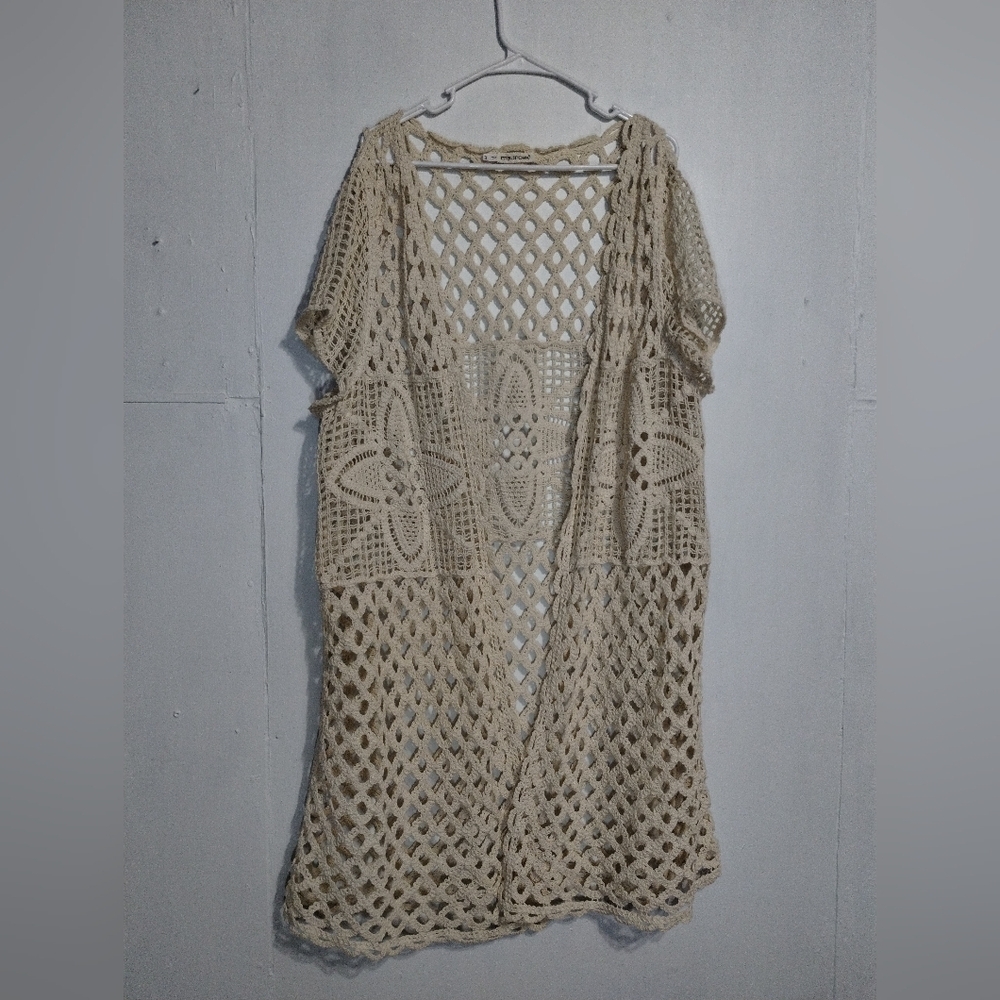 Maurices Cream Crochet Cardigan